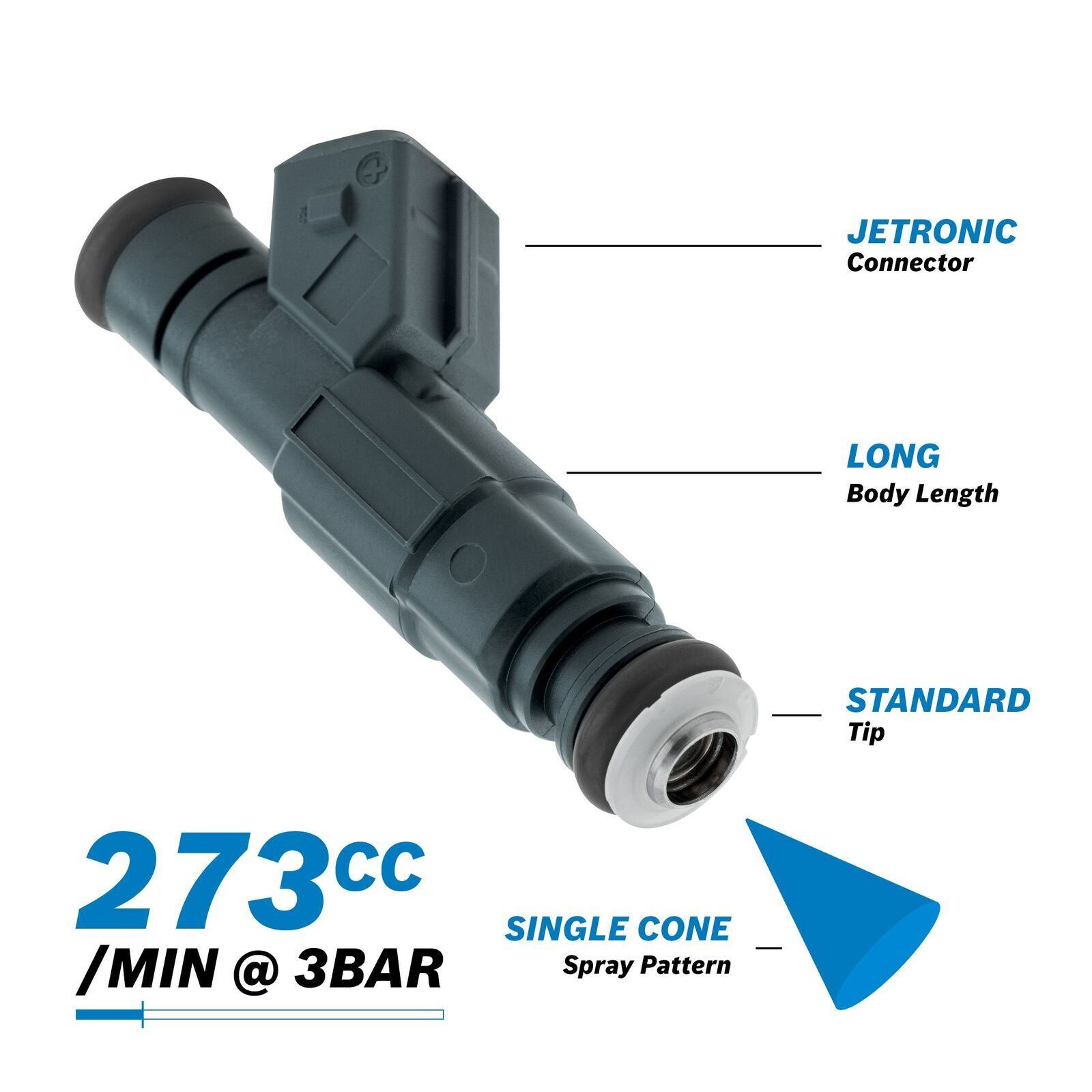 Bosch 274cc/min EV6 Injector PN: 0 280 155 931 ALL Sets are Flow Matched with a report