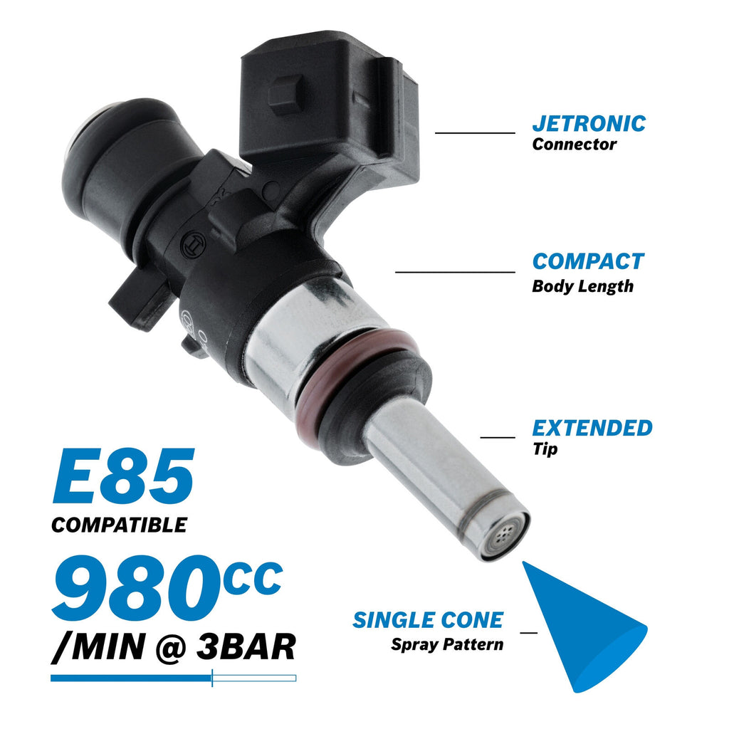 Bosch 980cc EV14 Injector PN: 0 280 158 040 ALL Sets are Flow Matched with a report