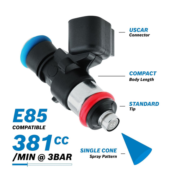 Bosch 381cc/min EV14 Injector PN: 0 280 158 051 ALL Sets are Flow Matched with a report