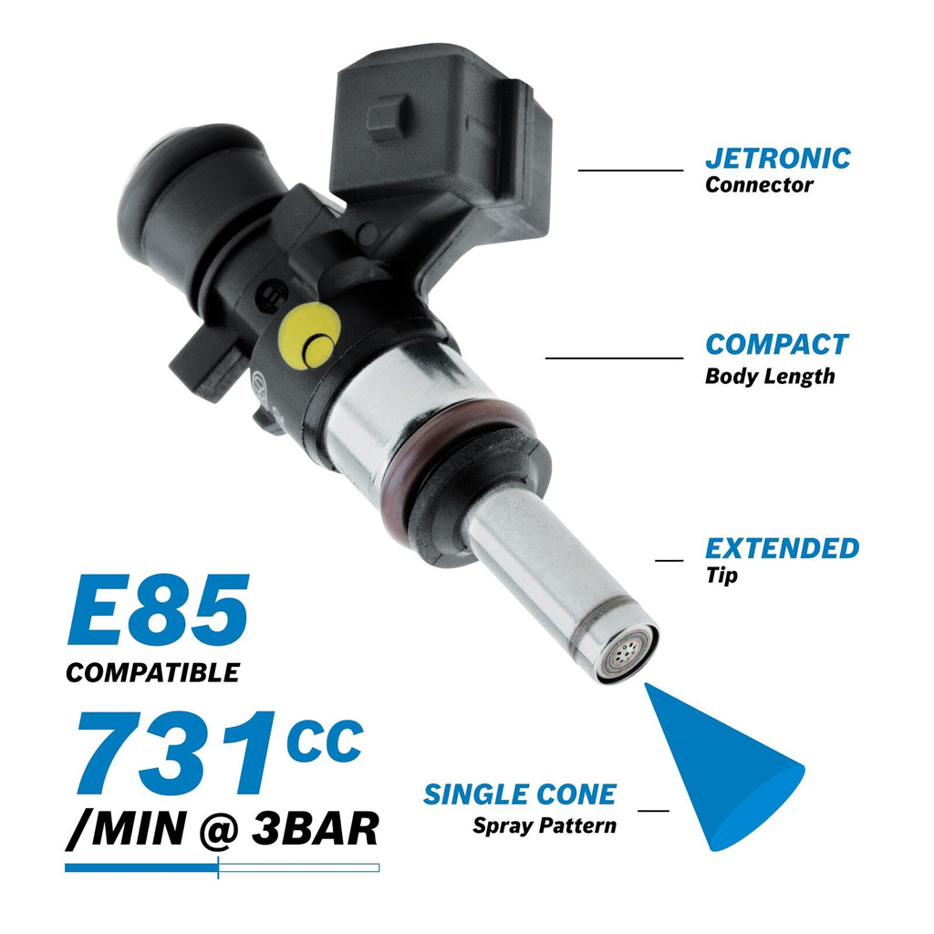 Bosch 731cc Ext Tip EV14 Injector PN: 0 280 158 112 ALL Sets are Flow Matched with a report