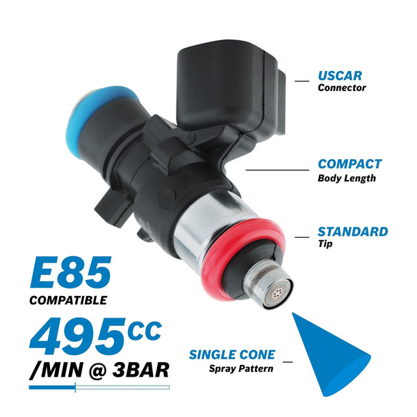Bosch 495cc/min EV14 Injector PN: 0 280 158 187 ALL Sets are Flow Matched with a report