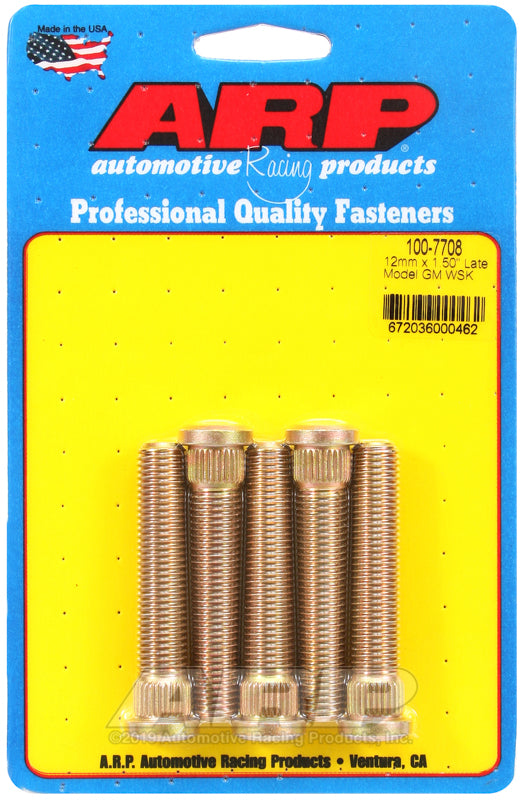 ARP 100-7708 Wheel studs VT-VZ WHEEL STUDS FITS GM LATE M12 X 1.5 2.50" UHL
