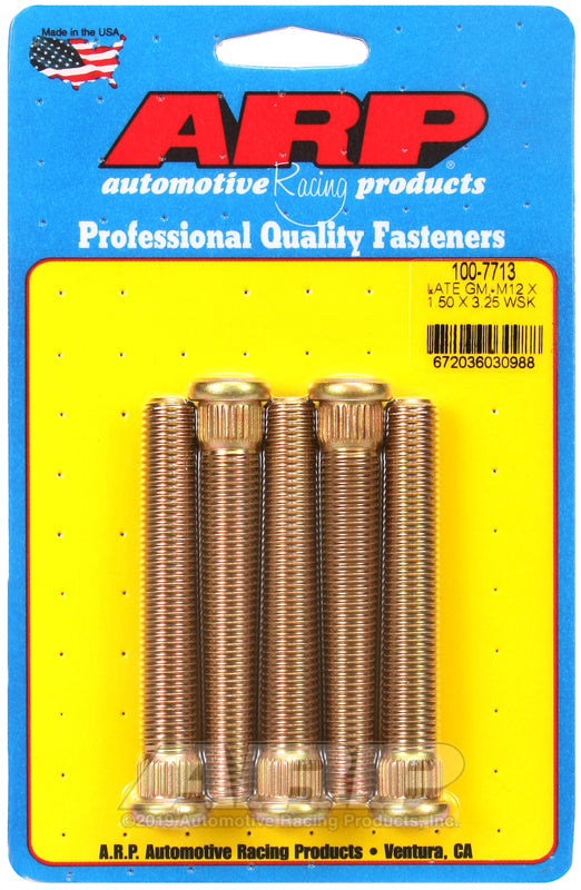 ARP 100-7713 Wheel studs VT-VZ WHEEL STUDS FITS GM LATE M12 X 1.5 3.25" UHL