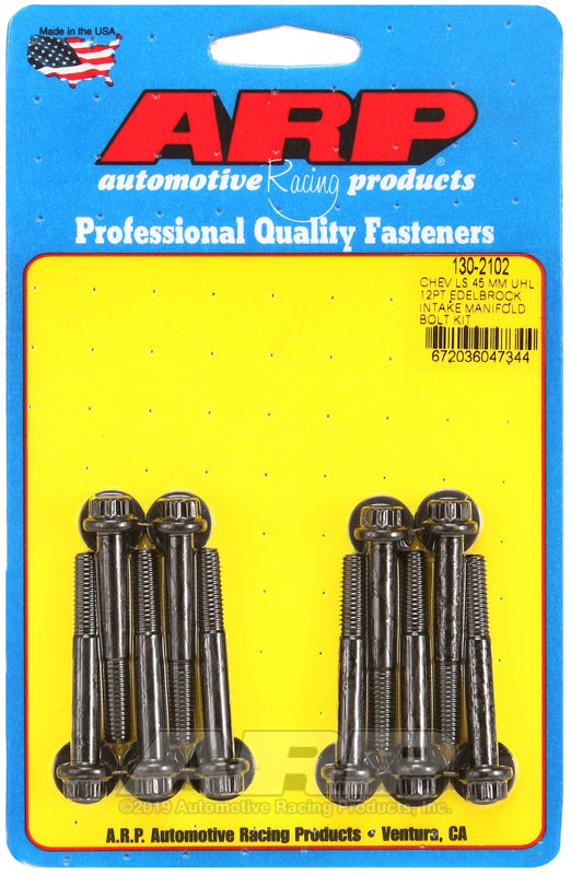 ARP 130-2102 LS INTAKE MANIFOLD BOLTS FOR EDELBROCK 12PT kit Black Oxide