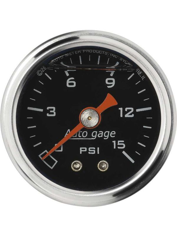 Auto Meter 1/8 NPT Pressure gauge 0-15 PSI Black