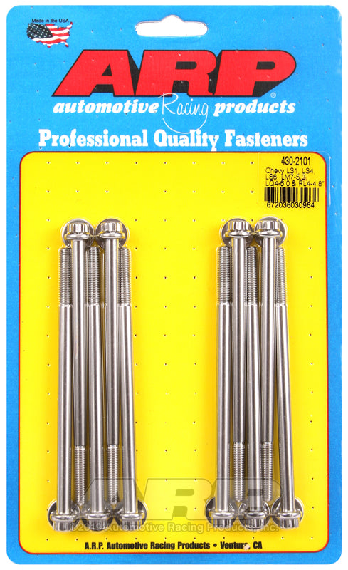 Arp 430-2101 LS Stainless Polished Intake Manifold Bolt Kit