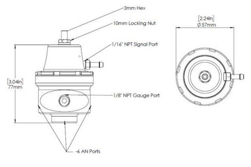 Turbosmart - FPR6 Fuel Pressure Regulator - Black