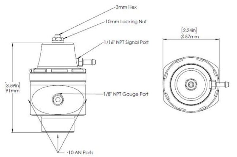 Turbosmart - FPR10 Fuel Pressure Regulator - Black