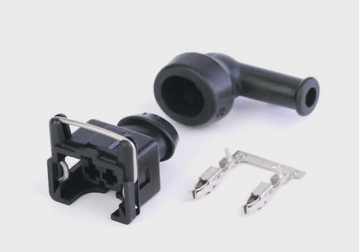 High Quality Bosch EV1 plug 2pin with 90Deg  rubber boot and terminals