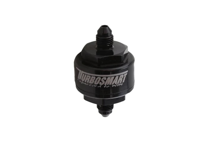 Billet Turbo Oil Feed Filter 44um -4AN - Black